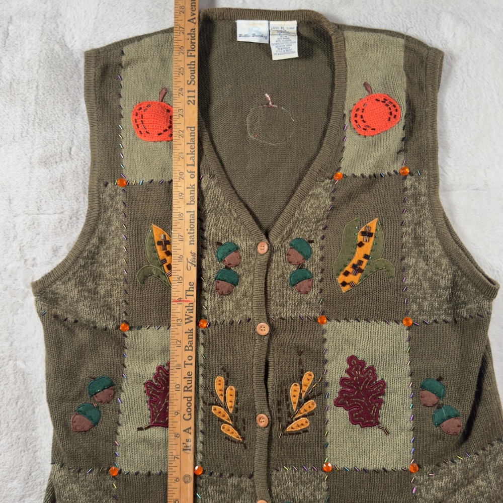 Bobbie Brooks Vintage Fall Patchwork Sweater Vest… - image 5